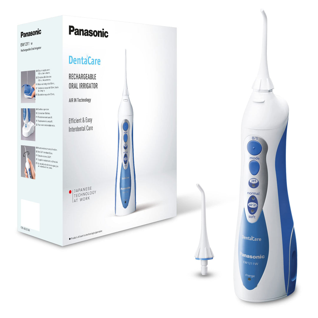 Panasonic Munddusche EW1211 (mobil, kabellos und aufladbar, elektrisch) blau/weiss
