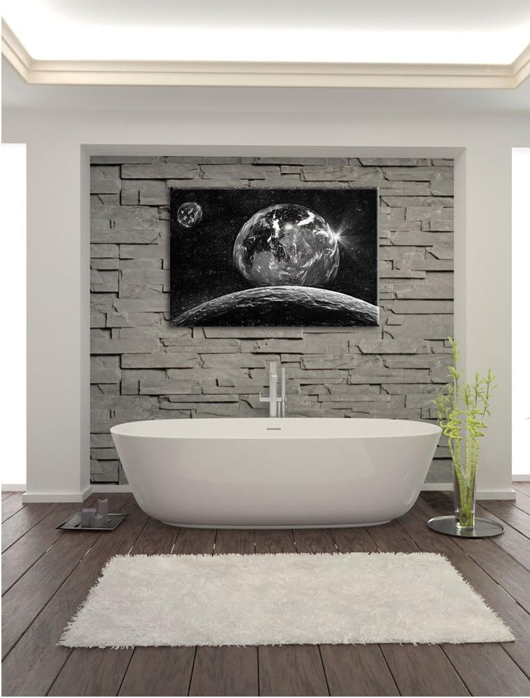 Pixxprint Rote Planeten in der Galaxie Kunst als Leinwandbild/Grösse: 100x70 cm/Wandbild/Kunstdruck/