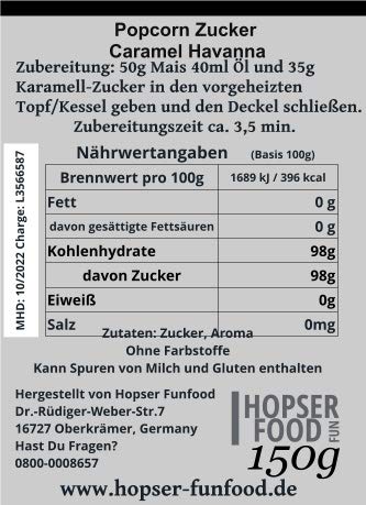 Hopser Food Fun Partyset 500g Popcornmais,250ml Popcornöl mit Butteraroma,150g Popcorn-Zucker Vanill
