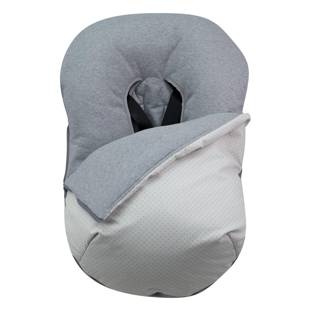 JYOKO KIDS Universal Winterfusssack für Babyschale Babyschale (Baumwolle, Blue Dots), Baumwolle