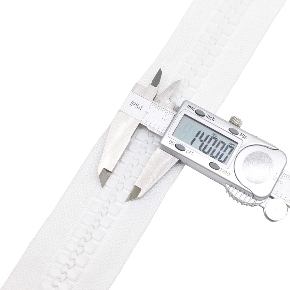 MebuZip 75 cm #20 Riesig Reissverschluss 14mm Super Gross Teilbar für Zelte Nähen Mäntel (Weisse) 75