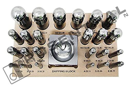 Complete 26-Piece Metal Forming Dapping Doming Punch and Block Set 2.3mm to 25.0mm by Bench Wizard 2
