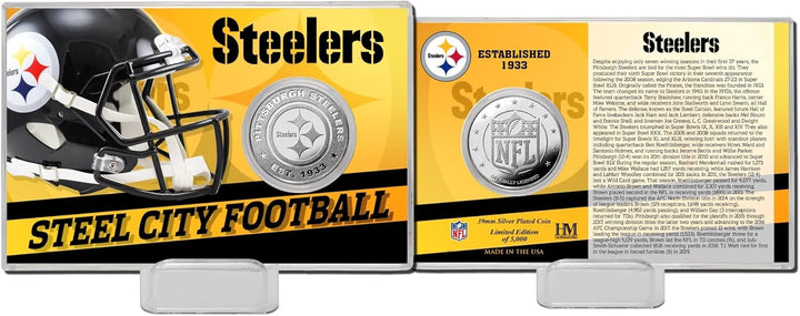 Highland Mint Pittsburgh Steelers Team History Silver Coin Card