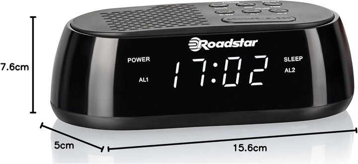 Roadstar CLR-2477 Radiowecker, Digitaler Radio PLL-FM, Zwei Weckzeiten und Schlaf Timer, USB-Anschlu