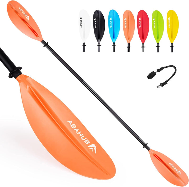 Abahub 218/230/241cm Kajak Paddel Aluminium Doppelpaddel mit Paddelleine für Kajakfahren Ruderboot K
