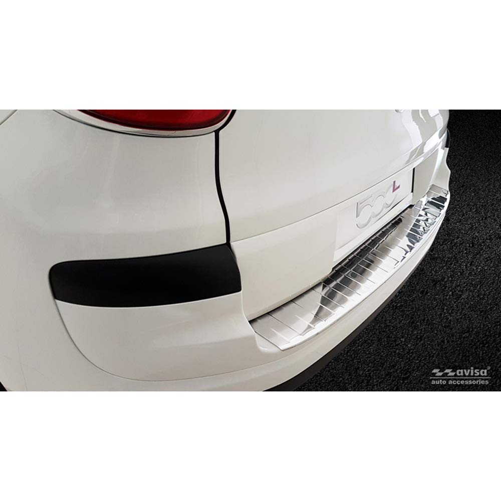 Avisa Edelstahl Heckstossstangenschutz kompatibel mit FIAT 500L Facelift 2017- 'Ribs'