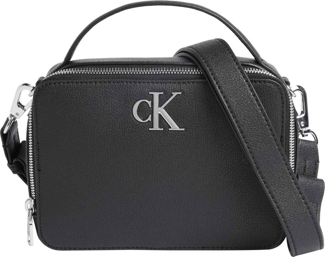 Calvin Klein Jeans Damen Umhängetasche Minimal Monogram Camera Bag Klein Schwarz, Schwarz
