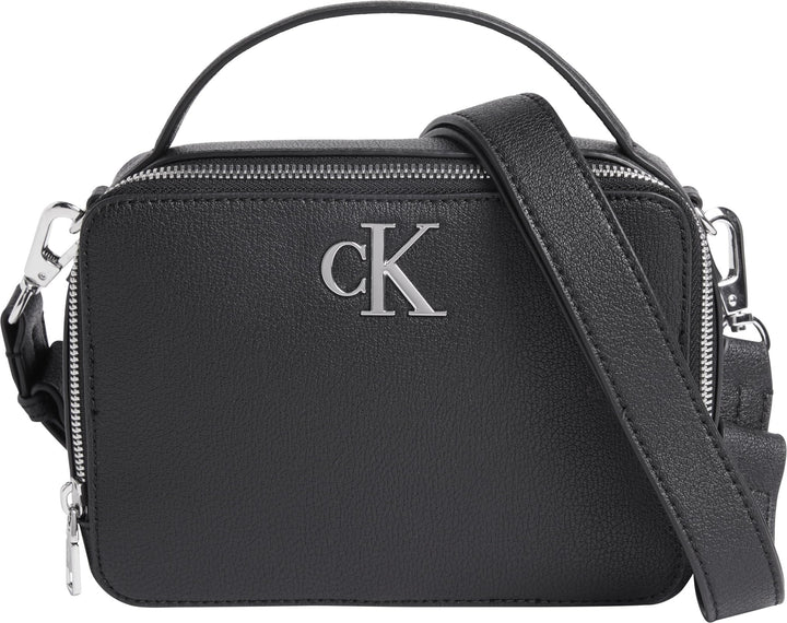 Calvin Klein Jeans Damen Umhängetasche Minimal Monogram Camera Bag Klein Schwarz, Schwarz