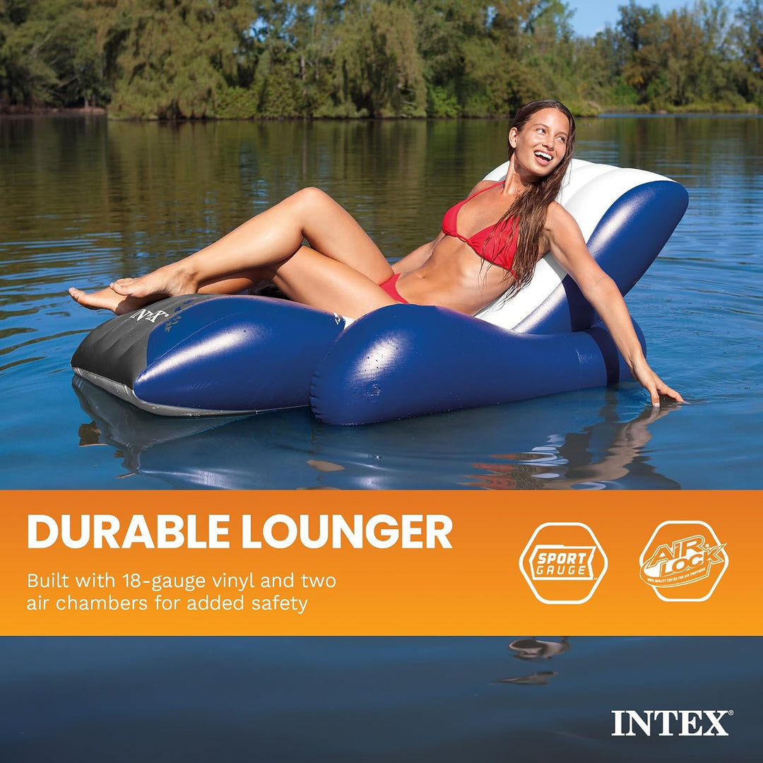Intex Floating Recliner Lounge - Aufblasbarer Badelounge, mehrfarbig, 180 x 135
