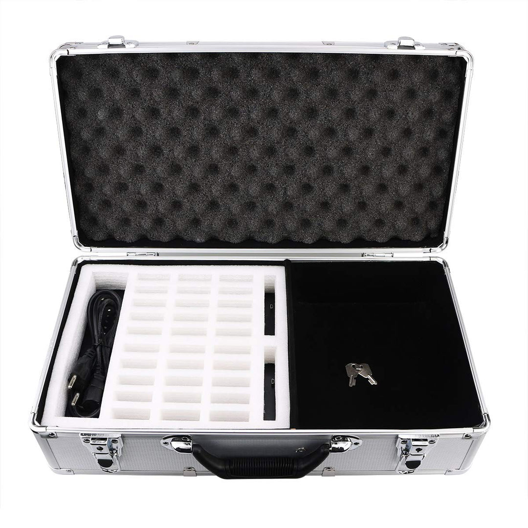Retekess T130 Tour Guide Systems Ladekoffer, Tragbare Aufbewahrungsbox mit 32 Steckplätzen, Robuste,