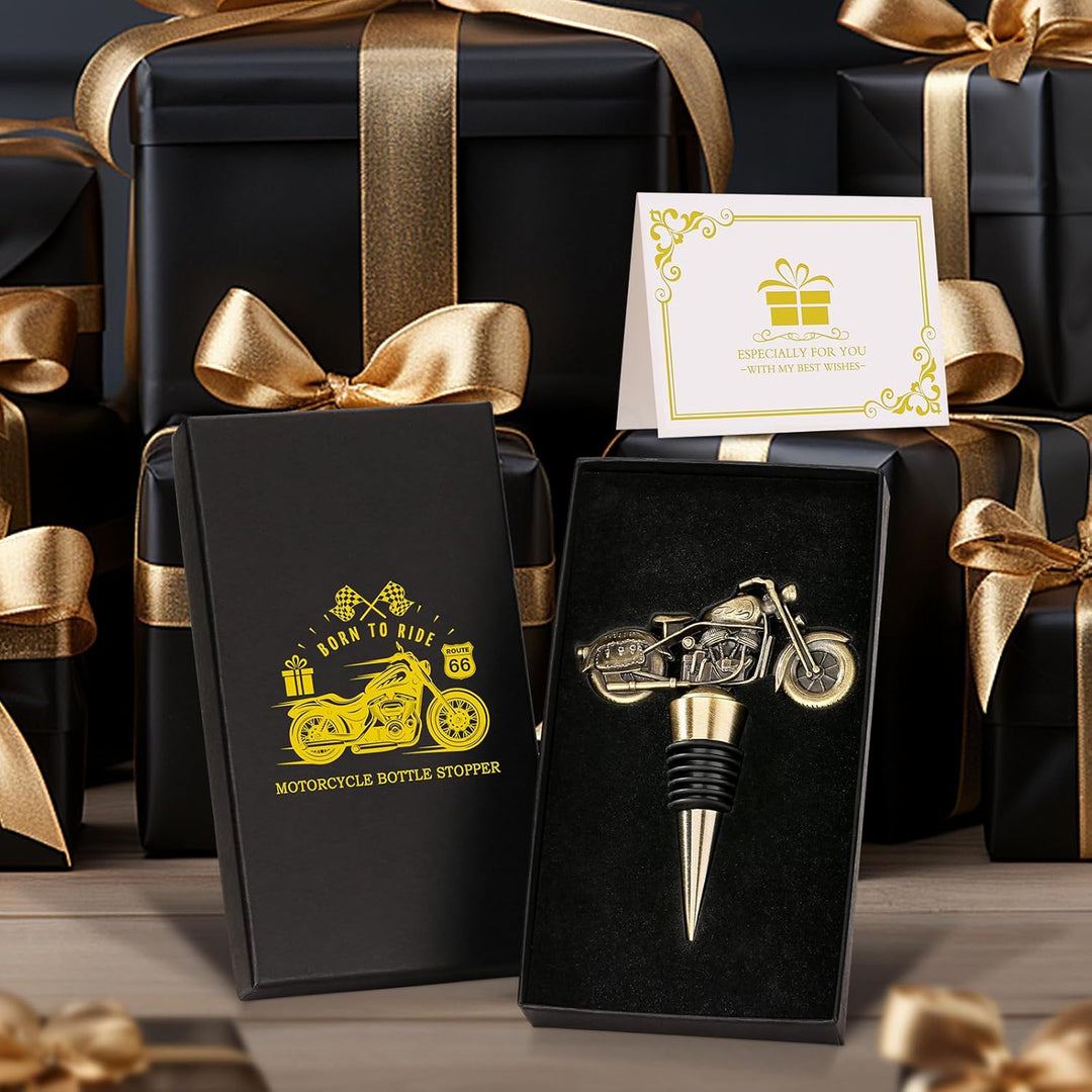 LKKCHER Motorrad Weinflaschenverschluss, Weihnachtsgeschenke Weinsparer, Motorrad Geschenke für Männ