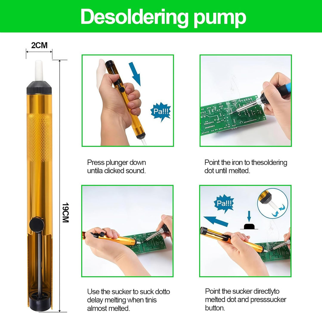 Lötkolben Set 80W, Soldering Iron LCD Temperatur Einstellbar 180-500°C, mit Ein/Aus Schalter, 50g Lö