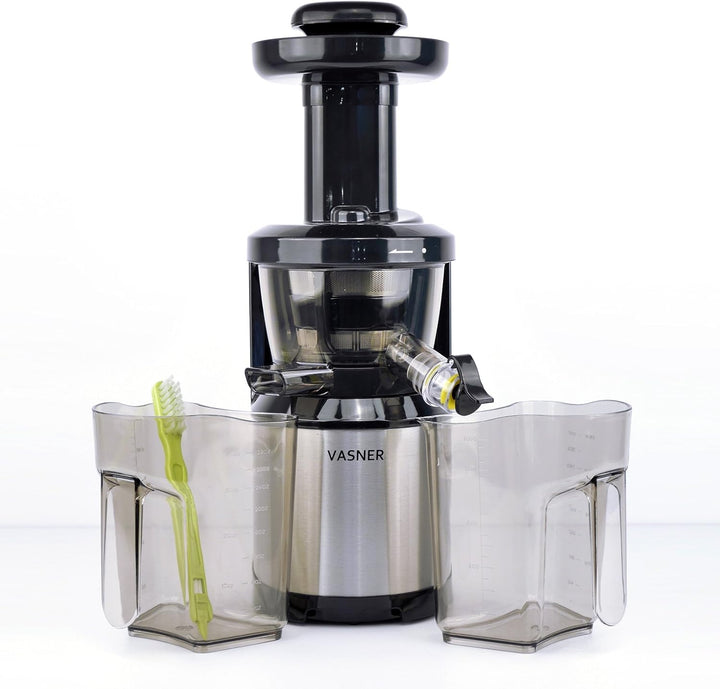 VASNER Entsafter Edelstahl Saftpresse Obstpresse für Säfte aus Obst und Gemüse Slow Juicer
