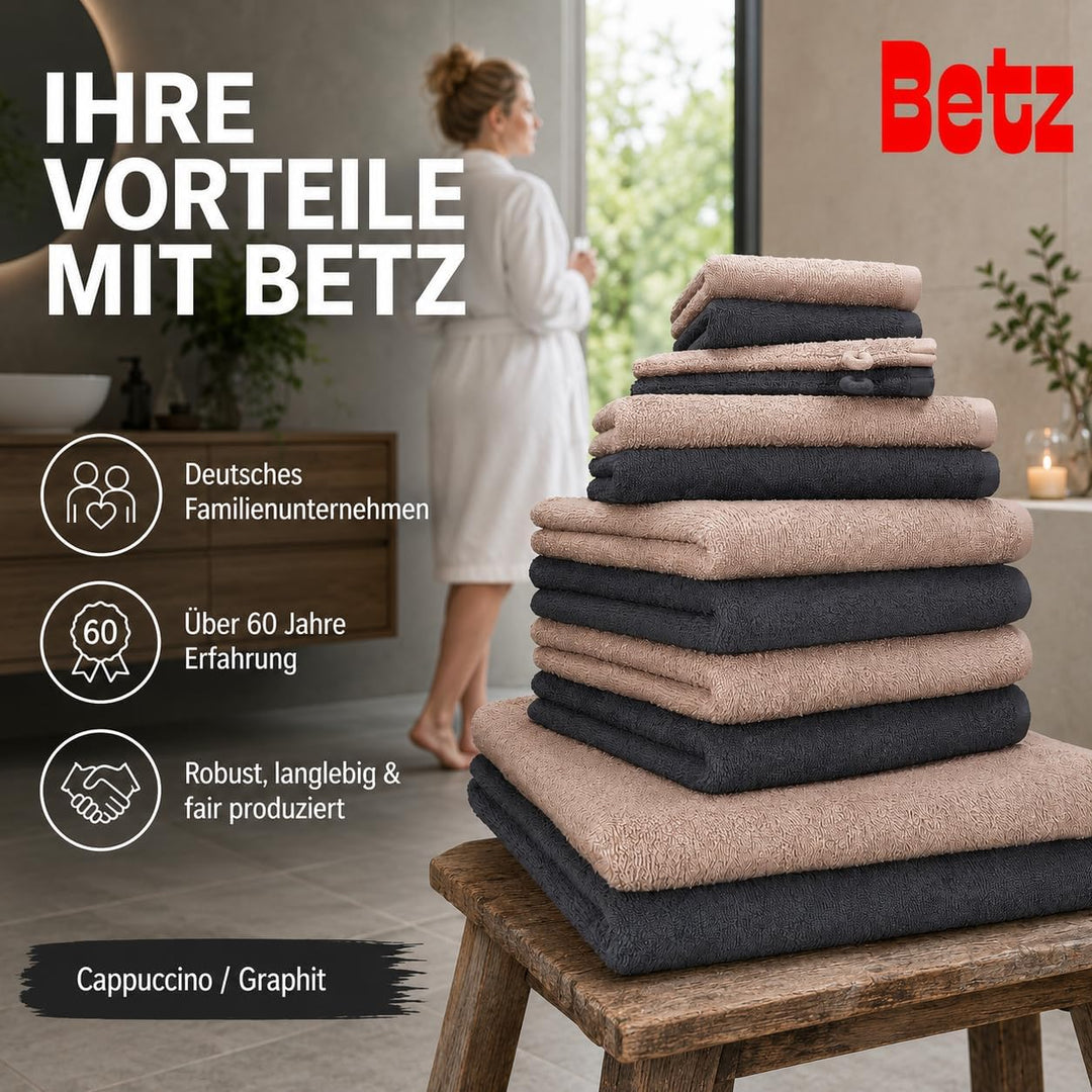 Betz 12 TLG. Handtuch Set Berlin 100% Baumwolle 2 Liegetücher 4 Handtücher 2 Gästetücher 2 Seiflappe