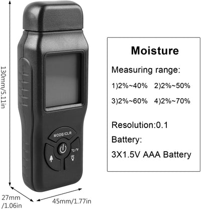 Feuchtigkeitsmessgerät Holz, Feuchtigkeitsmesser Detector, Feuchtemessgerät, Holzfeuchtemessgerät, F