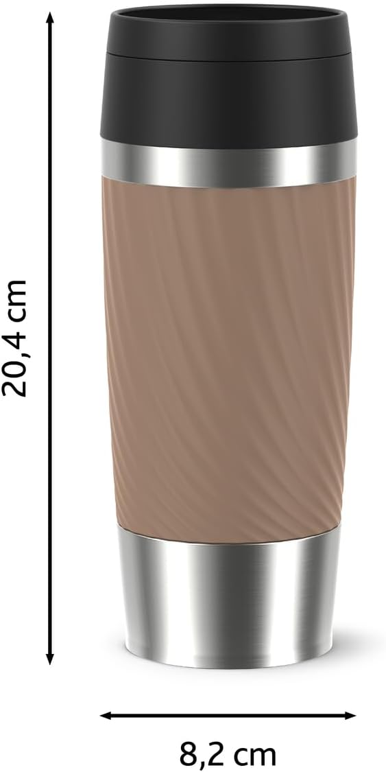 Emsa Travel Mug Classic Twist Isolierbecher 0,36 Liter, Comfort-Schraubverschluss, Quick-Press, ausl