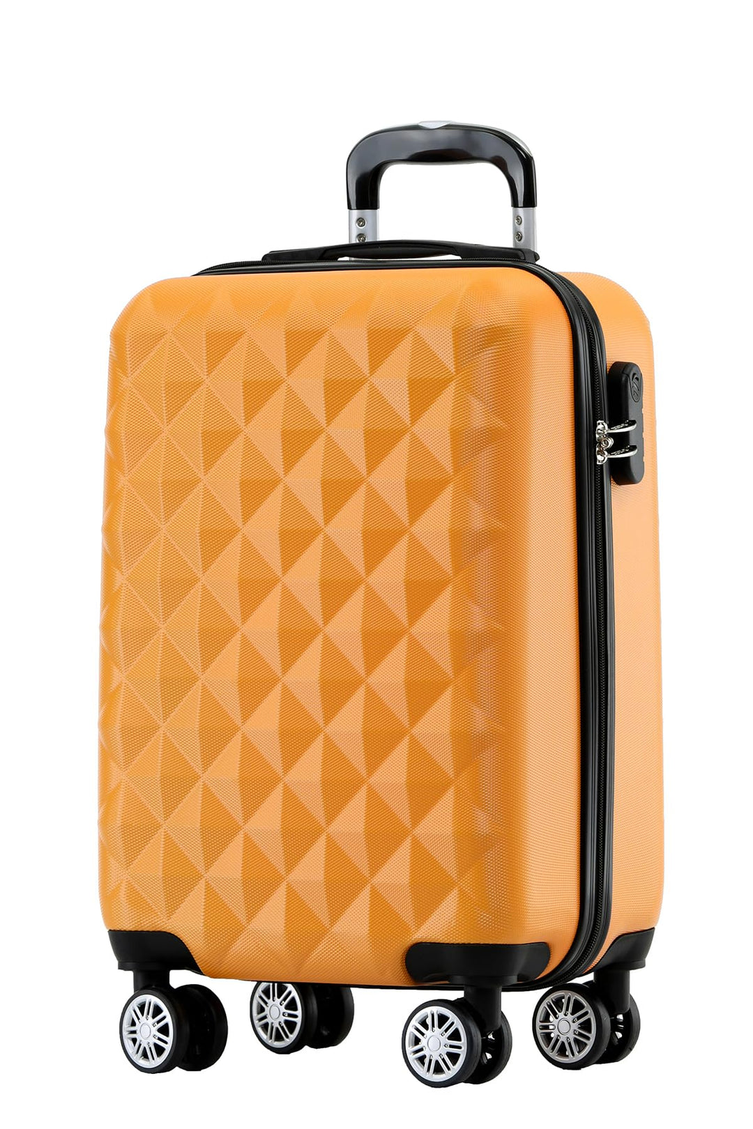 BEIBYE Zwillingsrollen 2066 Hartschale Trolley Koffer Reisekoffer Gepäck M-L-XL-Set (Orangen, M) Ora