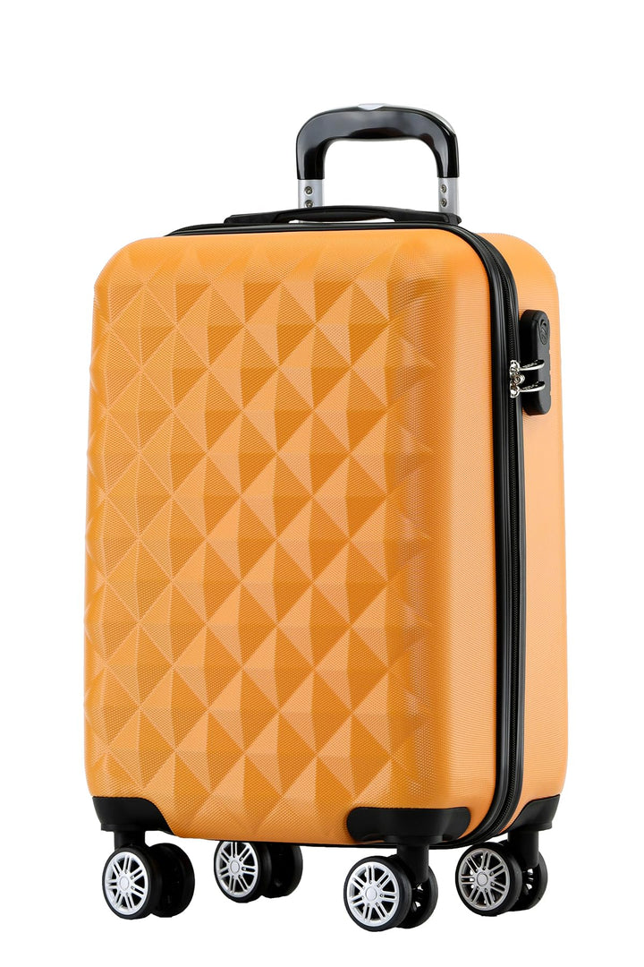 BEIBYE Zwillingsrollen 2066 Hartschale Trolley Koffer Reisekoffer Gepäck M-L-XL-Set (Orangen, M) Ora