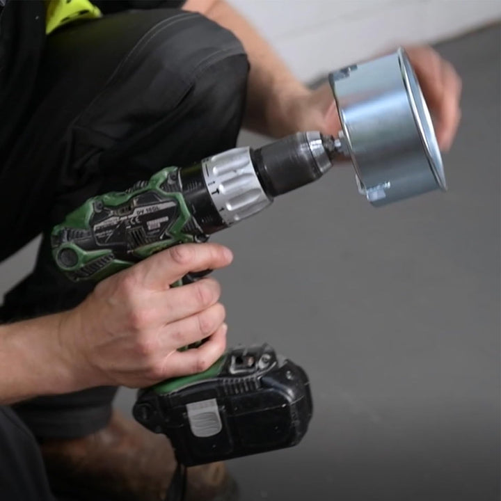 Metex Chamf 110 mm PVC Kunststoff Boden Drainage Rohr Fasen Werkzeug – Bohrmaschine montiert