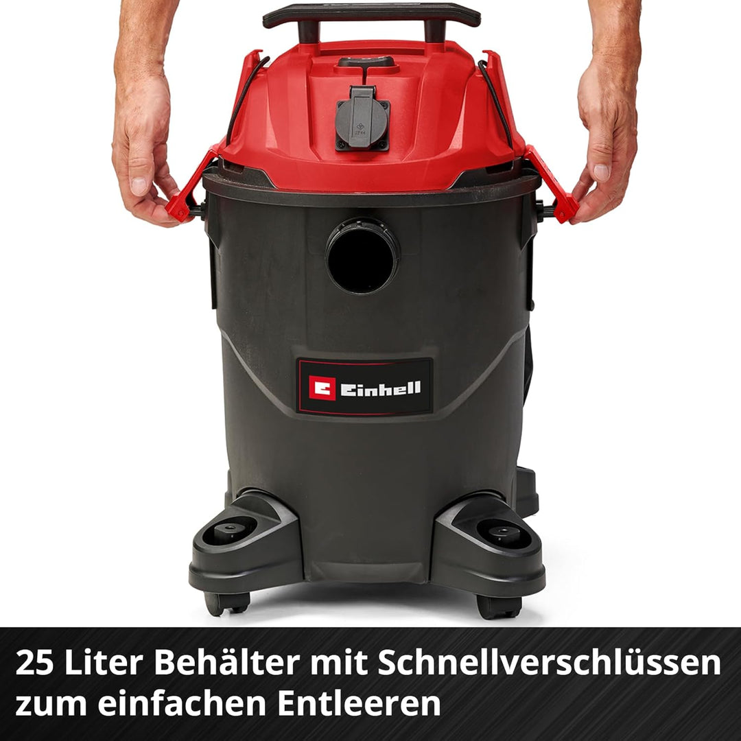 Einhell Nass-Trockensauger TC-VC 1825 A (1.250 Watt, 180 mbar Saugleistung, Automatiksteckdose, 25 L