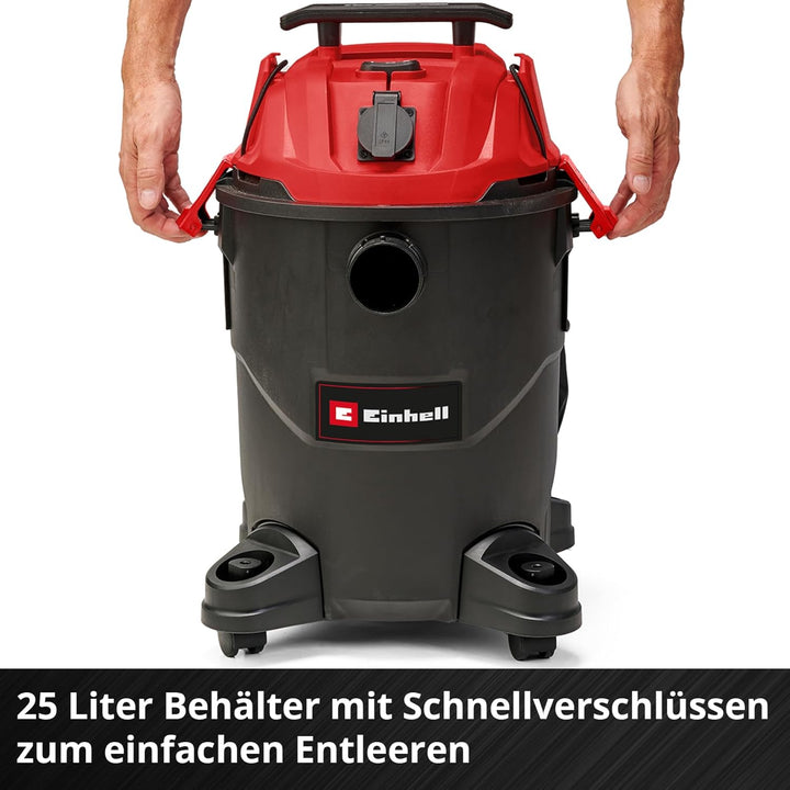 Einhell Nass-Trockensauger TC-VC 1825 A (1.250 Watt, 180 mbar Saugleistung, Automatiksteckdose, 25 L