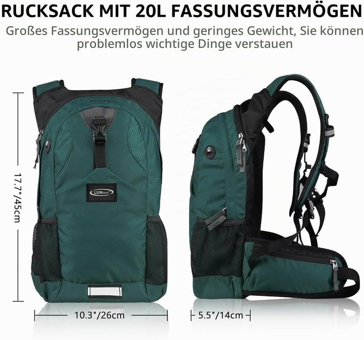 Lunidry Trinkrucksack Fahrradrucksack mit Trinkblase 2L Wasserdicht Sportrucksack, 20L Hydration Ruc