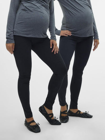 MAMALICIOUS Mama Licious Female Leggings Slim Fit Hohe Taille Leggings S Schwarz, S Schwarz