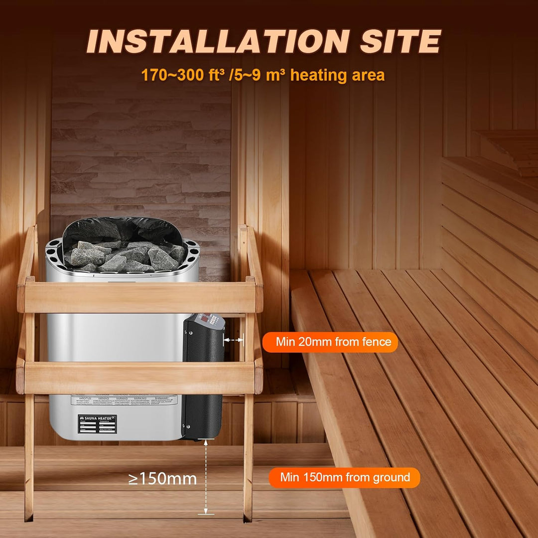Mxmoonant 6KW Saunaofen, Digitale Display Steuerung, Elektroherd für Sauna, für Home, Hotel, Spa, Ma