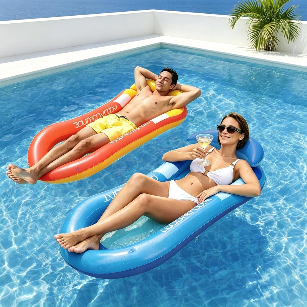 Aufblasbare Wasser Hängematte Luftmatratze Liege mit Netz, Pool Hängematte mit Mesh, Wasser Bett sch