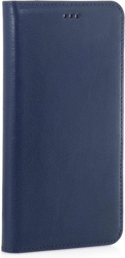 STILGUT Leder-Hülle kompatibel mit iPhone 6s Plus Wallet-Case, Italian Series: dunkelblau, Dunkelbla