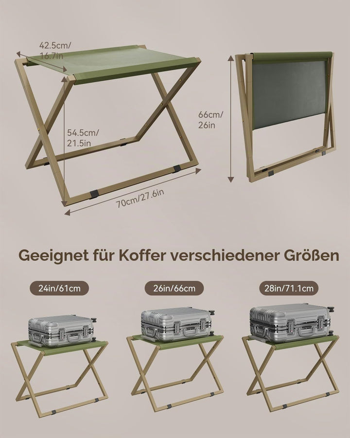 IBUYKE Gepäckträger für alle Koffergrössen, Faltbarer Kofferständer, Metall Gepäckhalter, einfach zu