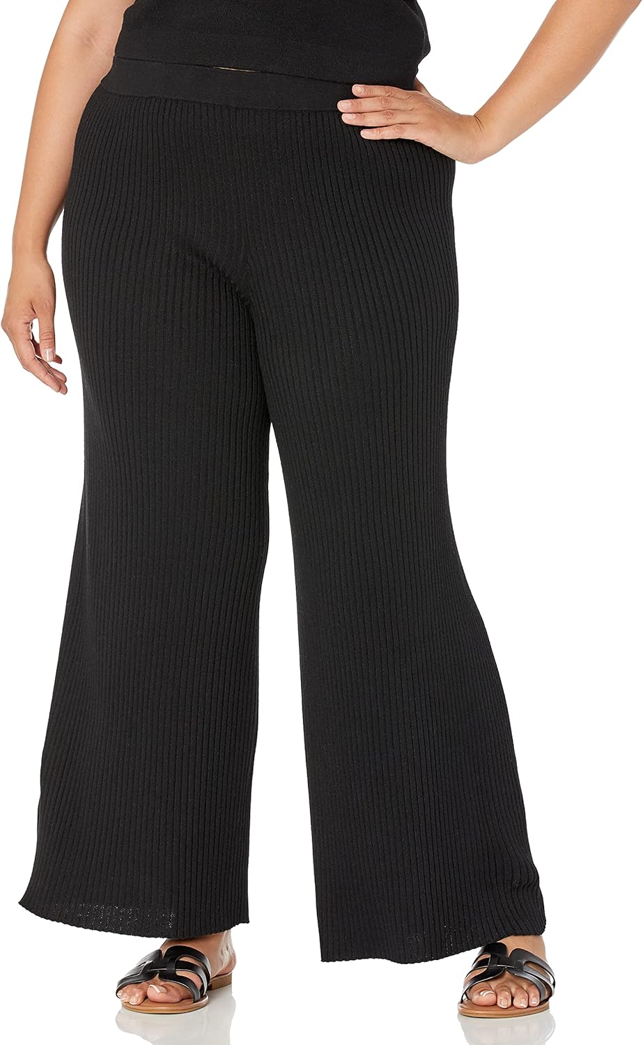 The Drop Damen Pants Catalina Pull-on Rib Sweater Pant L Schwarz, L Schwarz