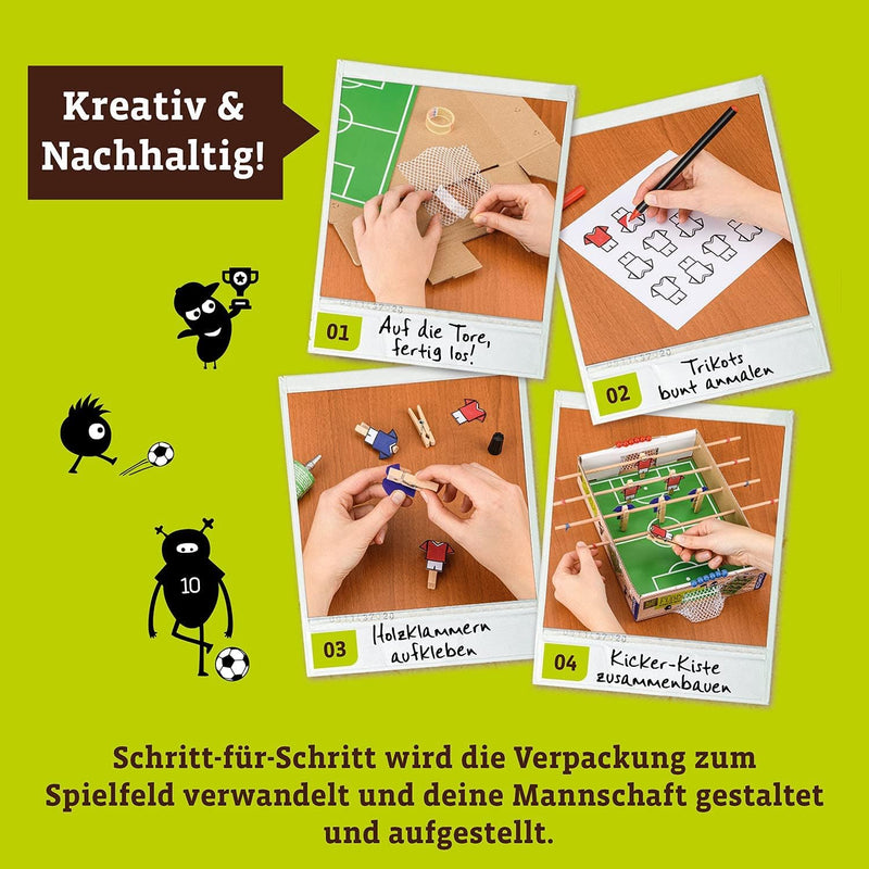 Kosmos 604479 AllesKönnerKiste Fussball Tisch-Kicker, DIY-Bastelset für Jungen und Mädchen ab 7 Jahr