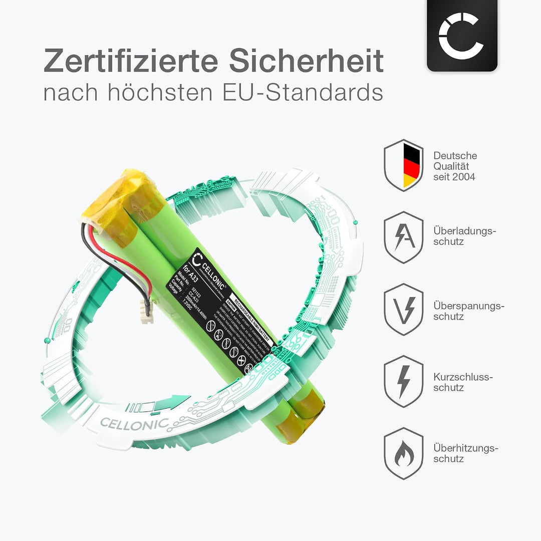 CELLONIC 1x Akku für Lautsprecher kompatibel mit TDK Life On - (2000mAh, 7.2V)