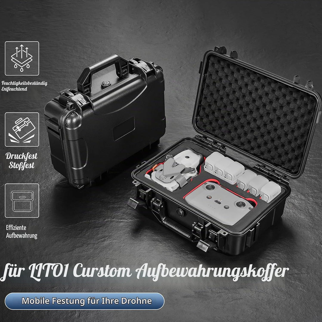 Wasserdichte Koffer Tasche für DJI Lito X1 / 1 Drohne, Tragbare Aufbewahrungstasche Hard Shell Schut