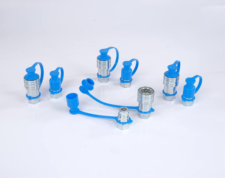 4 Sets 1/2 "NPT Hydraulische Schnellkupplung, 1,27 cm (1/2 Zoll), Ag, mit Staubkappen, Poppet Pionee