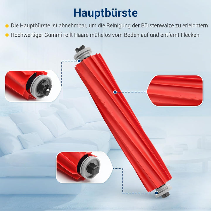 26 Stück Zubehör für Roborock QV 35A, QV 35S Saugroboter Ersatzteile, 2 Hauptbürsten, 4 HEPA-Filter,