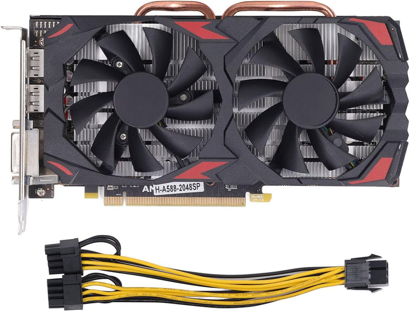 Cuifati Radeon RX 580-Grafikkarte, 8 GB, GDDR5-Gaming-Grafikkarten, 256-Bit-RX 580-Grafikkarte mit Z