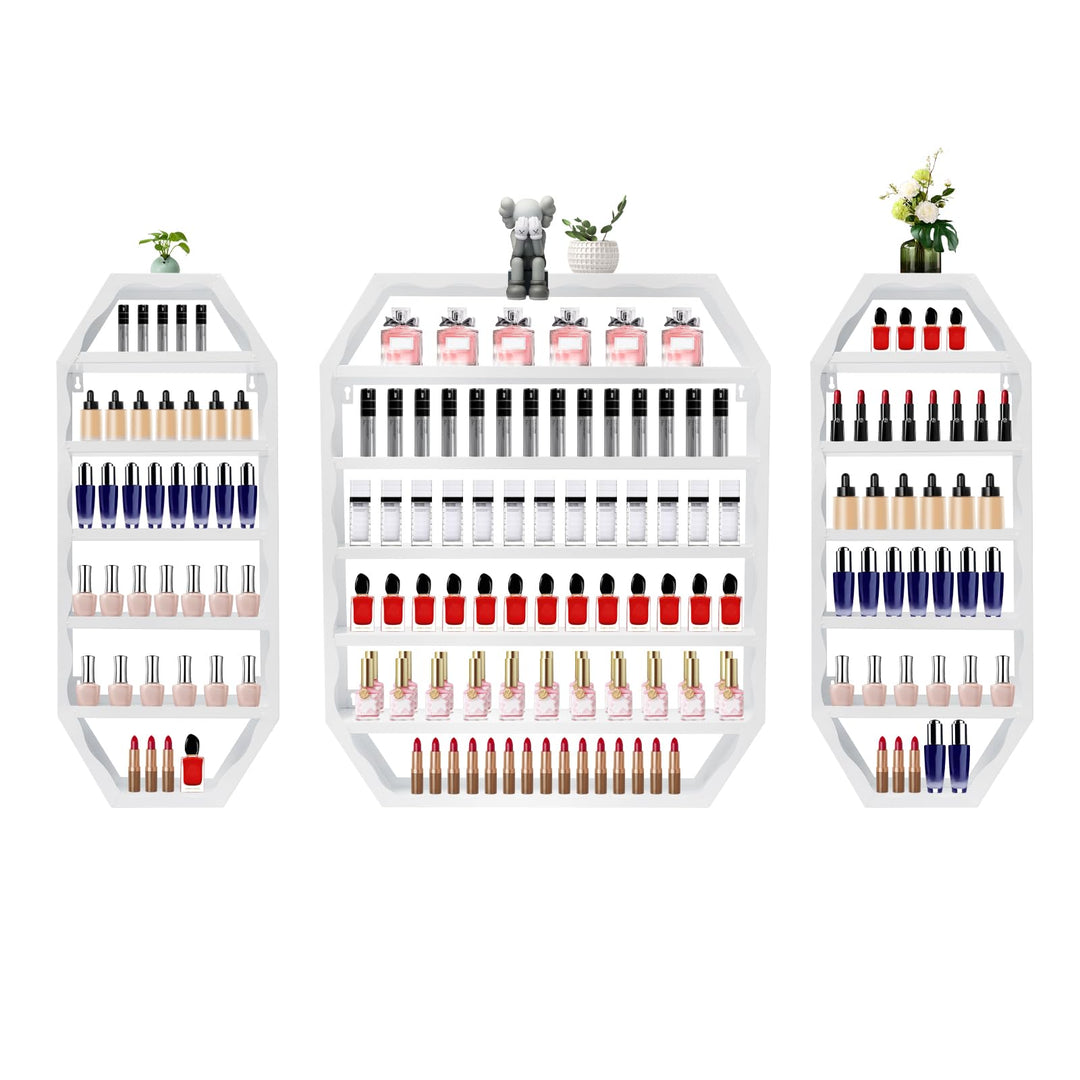 6 Etagen Nagellackregal, Metall Nagellack Wandregal 3er Set Platzsparendes Display, Wandmontage Aufb
