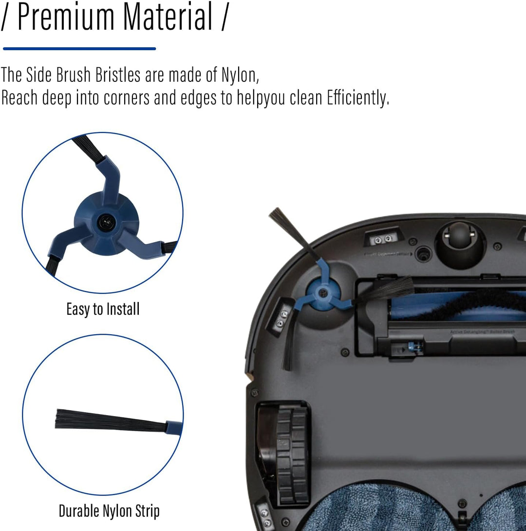 X10 Pro Zubehörset für eufy X10 Pro Omni Saugroboter,1 Rollbürste mit Borsten und Gummi, 6 Seitenbür
