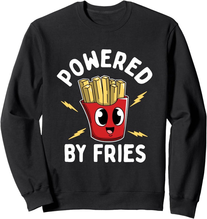 Pommes Powered By Fries Pommes Frites Fritten Pommesbude Sweatshirt