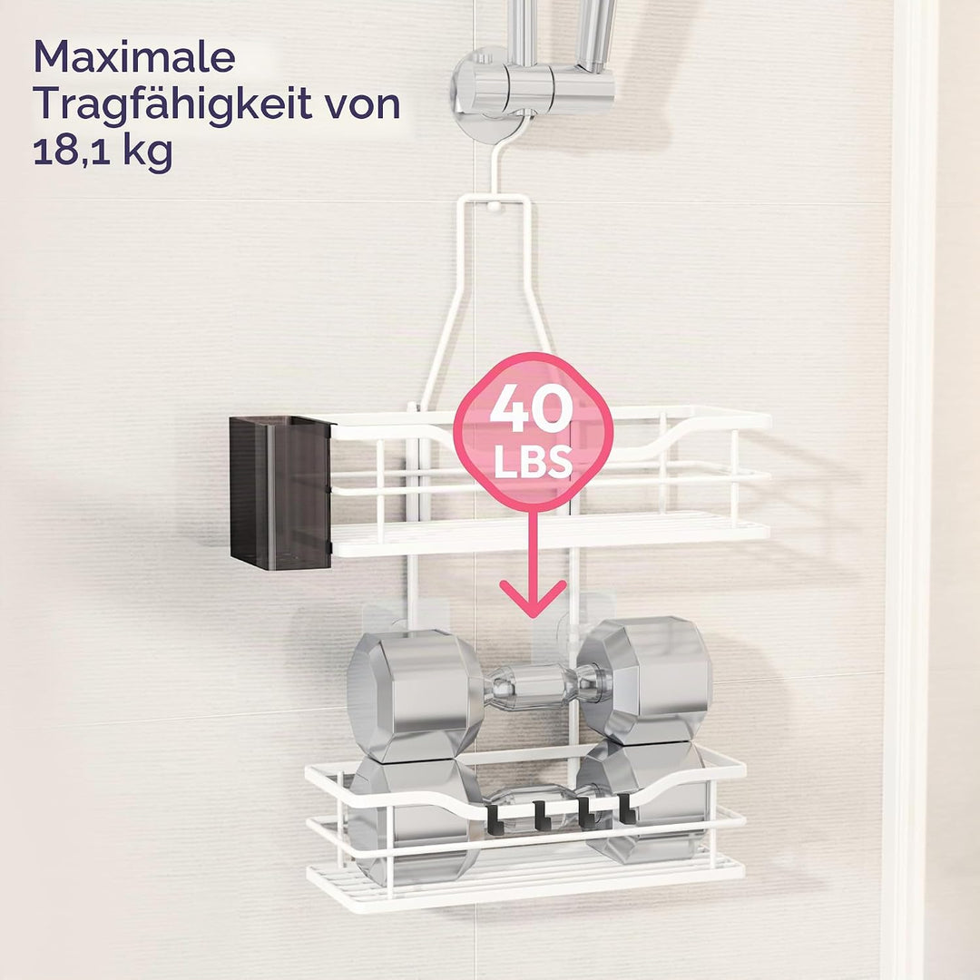 SWTYMIKI Duschablage zum Hängen - Duschregal zum Hängen 360° Verstellbarer Haken für das Badezimmer