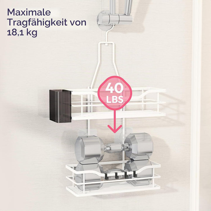 SWTYMIKI Duschablage zum Hängen - Duschregal zum Hängen 360° Verstellbarer Haken für das Badezimmer