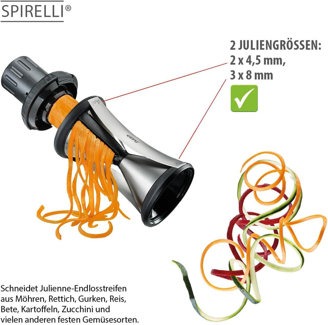 GEFU Spiralschneider SPIRELLI XL - Profi Spiral-Gemüseschneider für die Herstellung von Gemüse-Spagh