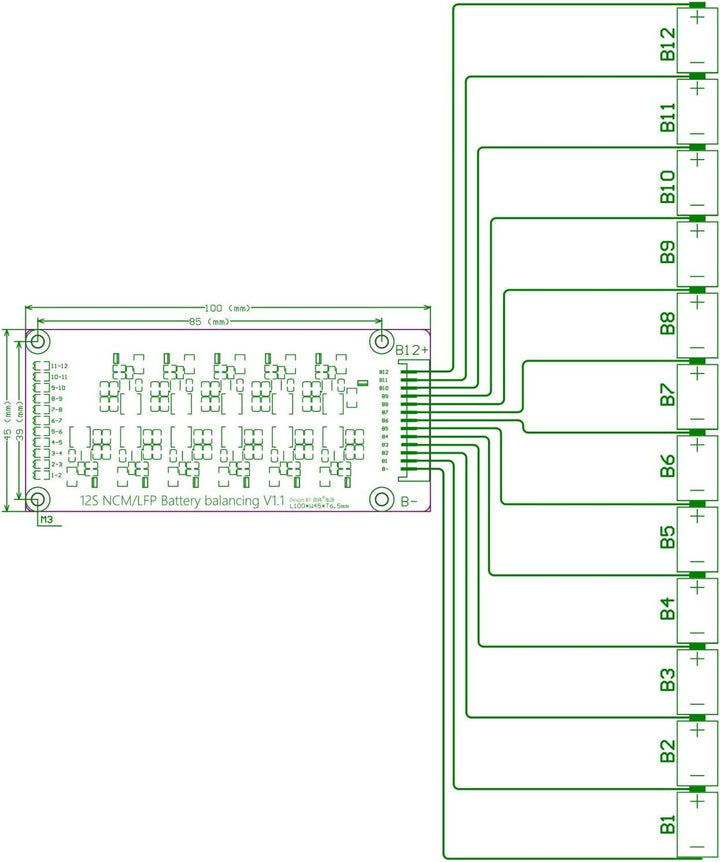 TECNOIOT 1 STÜCKE 12 S 1,2 A Li-Ion Lifepo4 Lithium Batterie Aktiver Equalizer Balancer Induktives B