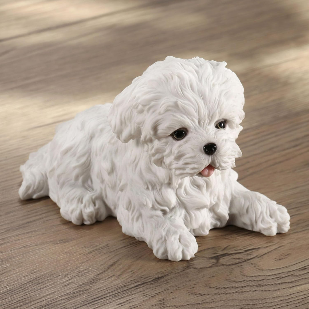 Veronese Design Malteser White Terrier Welpe Hund Tierfigur WU75404AA
