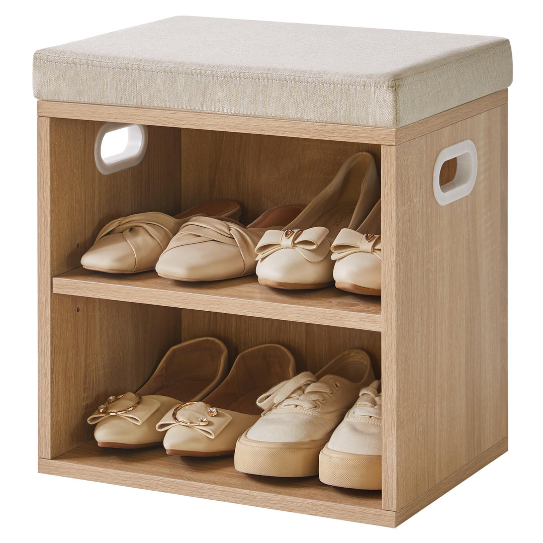 YMYNY Schuhbank mit Sitzfläche, Schuhschrank mit sitzbank, Schuhregal Klein mit Sitzbank, Sitzbank m