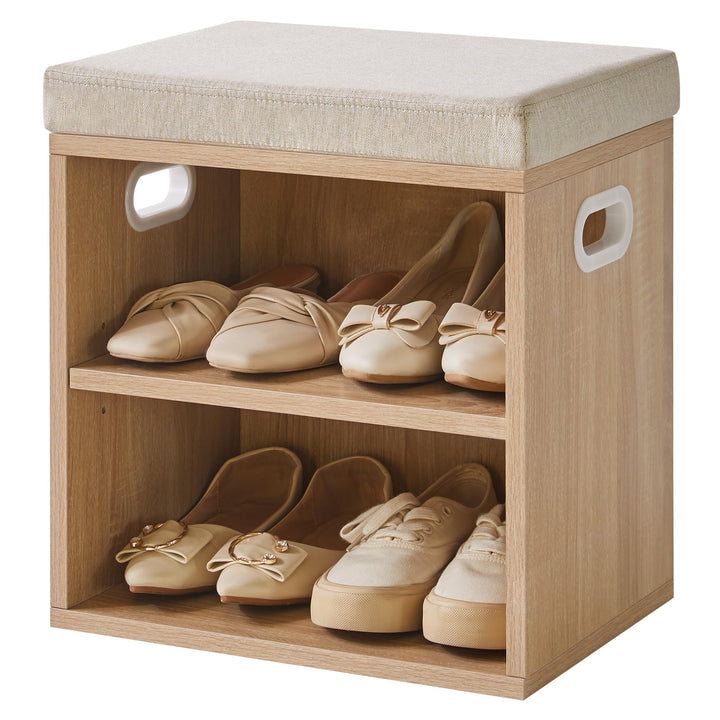 YMYNY Schuhbank mit Sitzfläche, Schuhschrank mit sitzbank, Schuhregal Klein mit Sitzbank, Sitzbank m