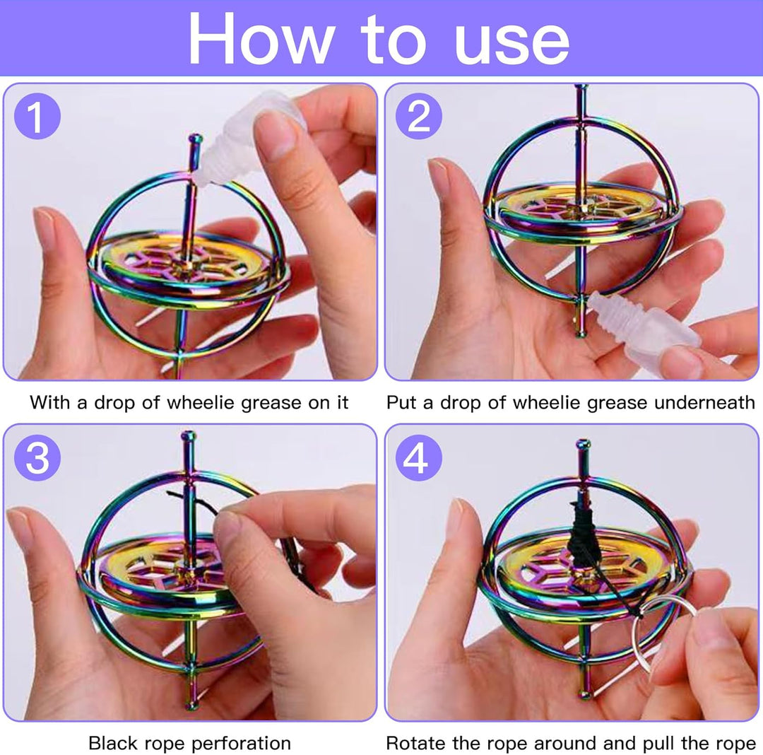 Gyroscope,Rotierendes Schreibtischspielzeug,Gyroskop Metall Bunte Spinning Dekompression,Spielzeug P