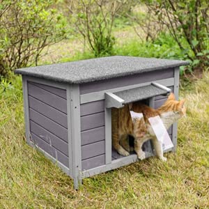 Hundehaus Katzenhaus für Den Aussen- und Innenbereich mit Wasserdichtem Dach, Auch für Andere Kleint